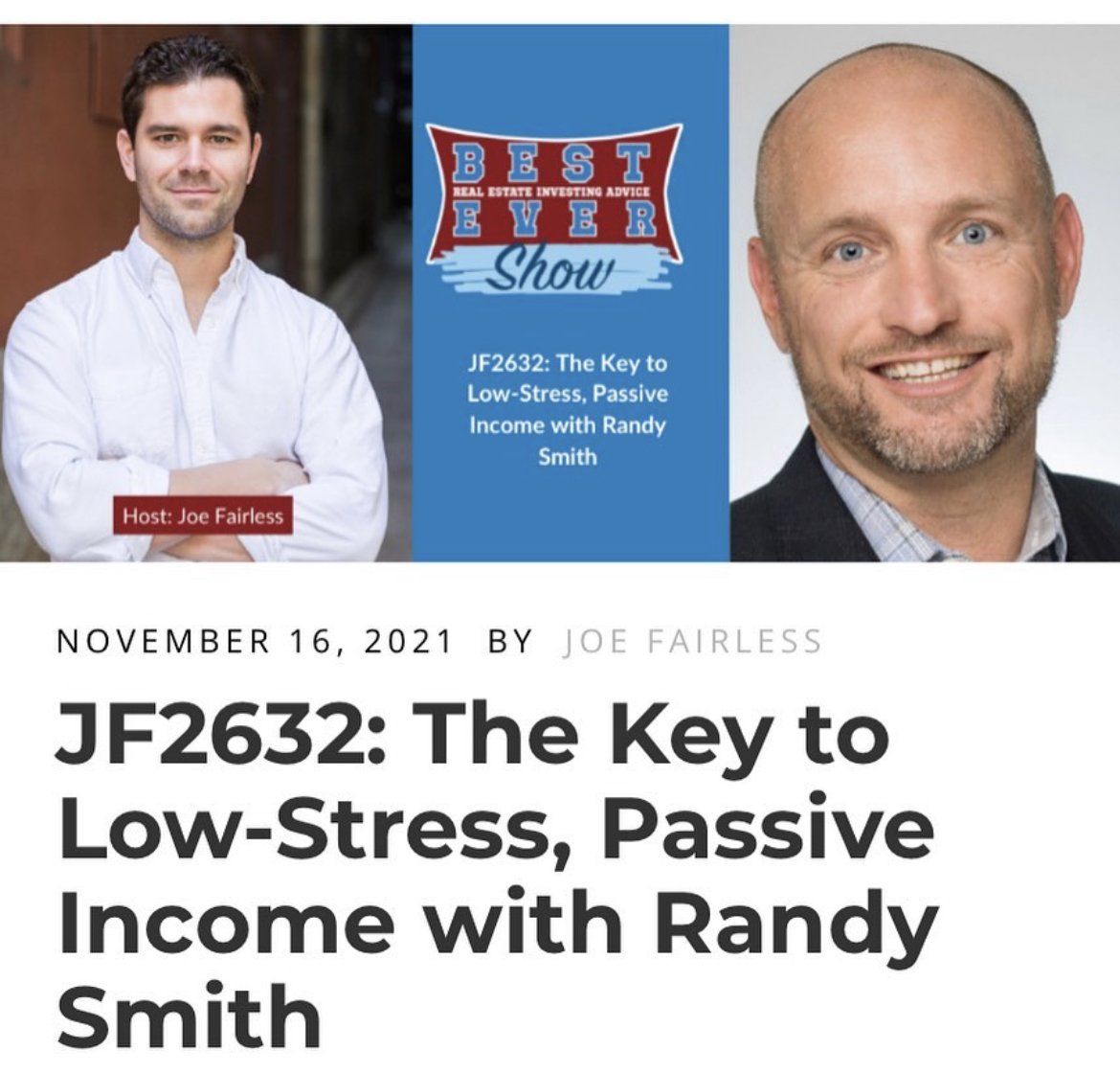 Randy Smith discusses key to low stress passive income